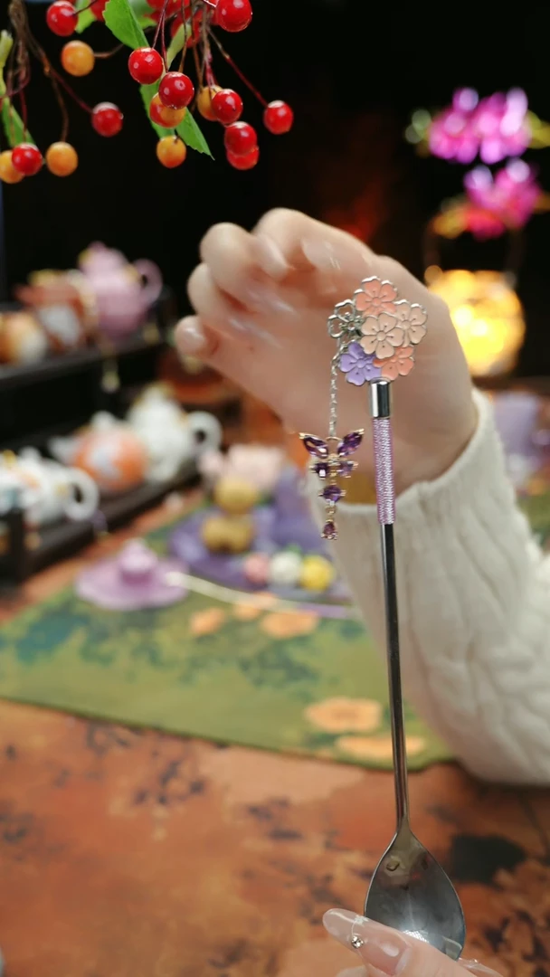 【闪购商品】紫色手工咖啡勺茶勺