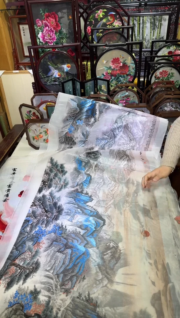 【闪购商品】刺绣精品手工苏绣60*160装裱成品