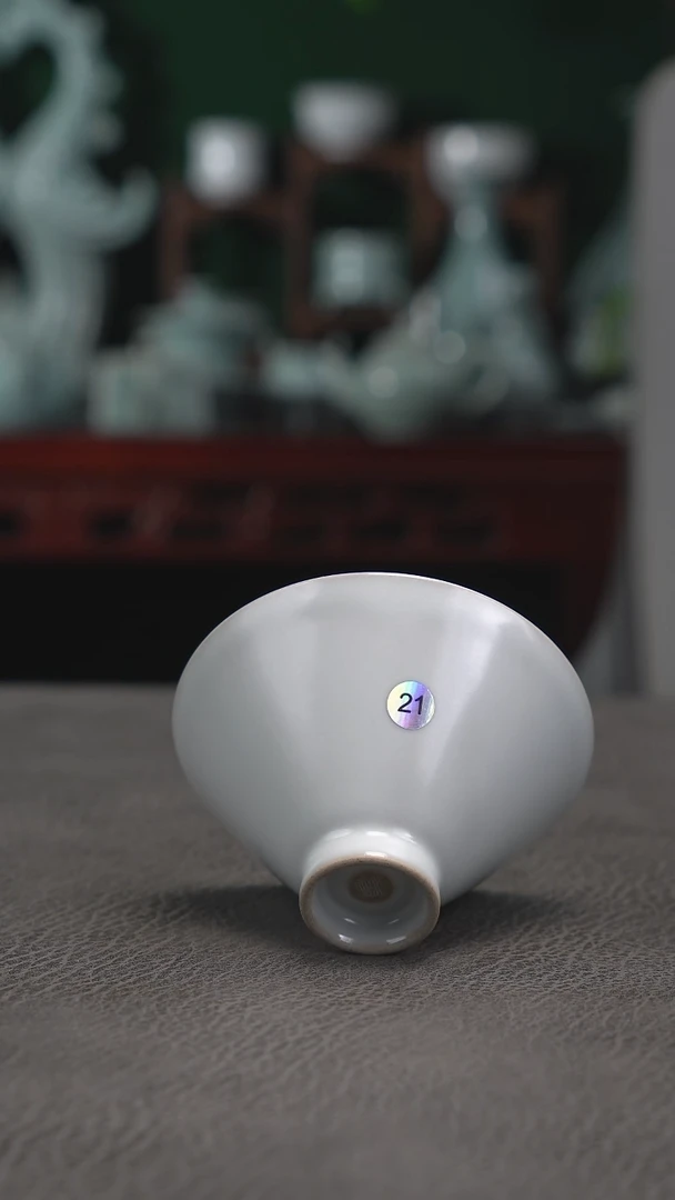 月白釉21号斗笠盏精品-二