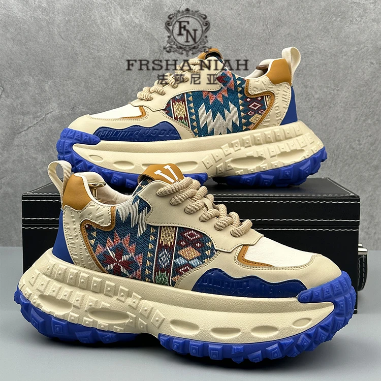 法莎尼亚男鞋2026新款厚底运动休闲鞋子男士增高老爹鞋小众男潮鞋