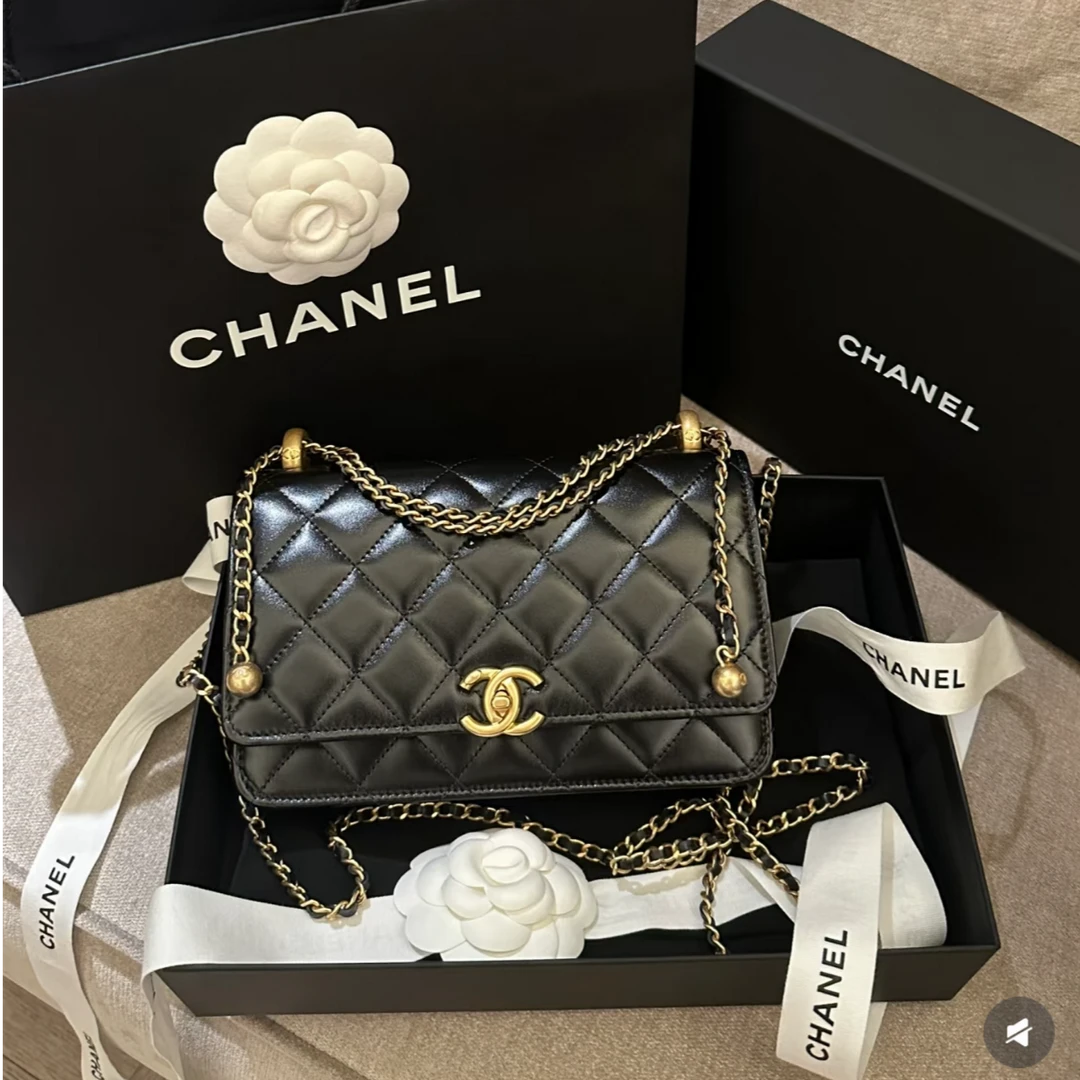 95新 Chanel/香奈儿 香奈儿双金珠woc斜挎包25年/78936