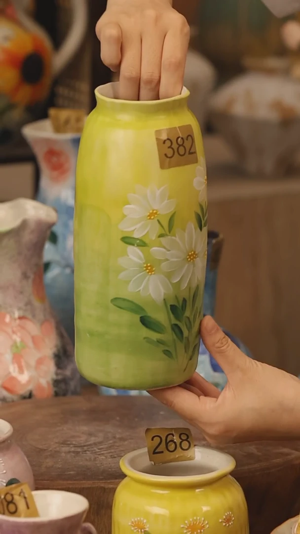 陶瓷382景德镇设计师手作花器摆件侘寂风