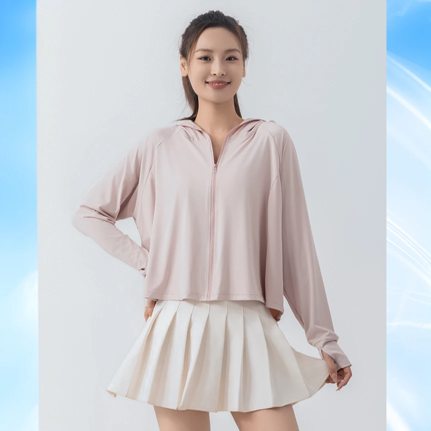 凉感防晒衣女防紫外线夏季冰丝透气外套洋气短款防晒衬衫薄款上衣