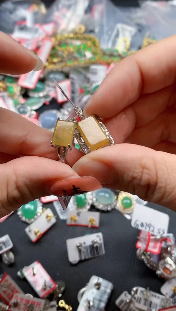 银S925镶嵌戒指翡翠天然A货缅甸翡翠