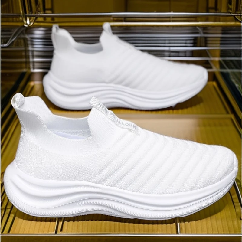 25款情侣一脚蹬飞织休闲运动鞋透气软底轻便健步鞋