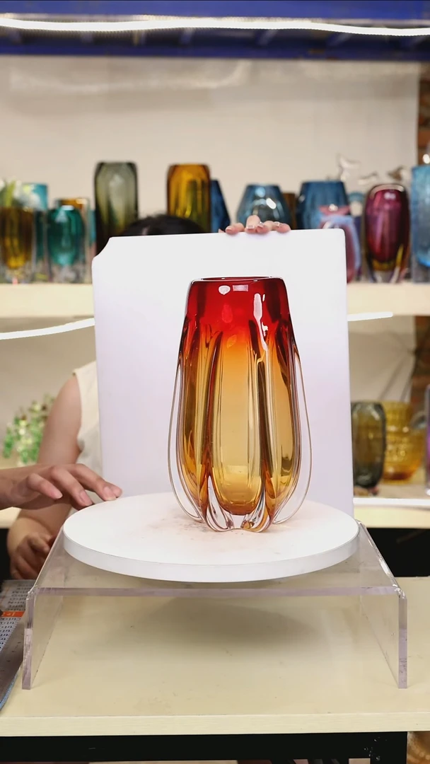 琉璃高26琉璃花瓶果盘摆件