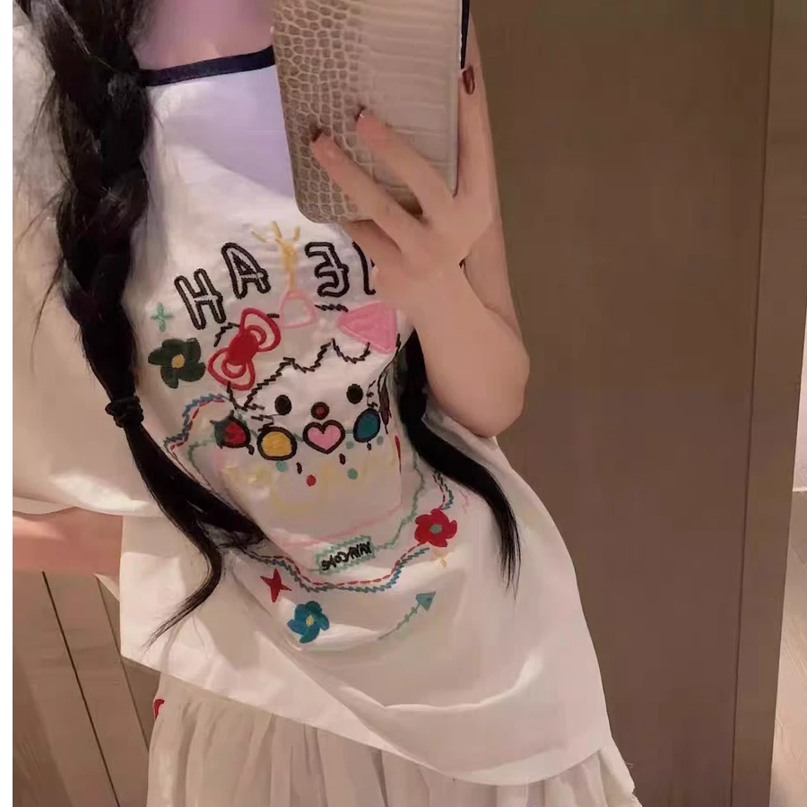 小个子 氧气女孩 25夏季手勾KT宽松背心T恤 休闲慵懒感上衣