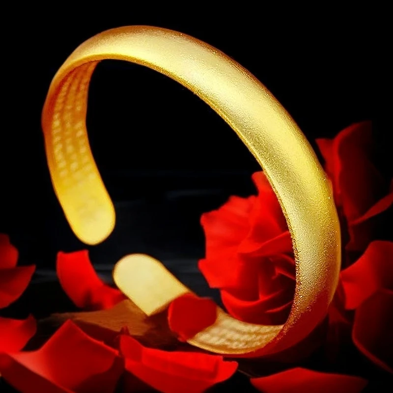 古法经典磨砂纯色手镯气质时尚精美女款可调节