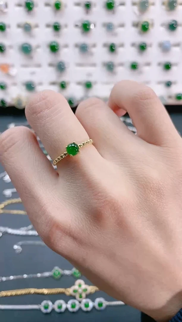 【闪购商品】翡翠戒指银S925镶嵌天然翡翠