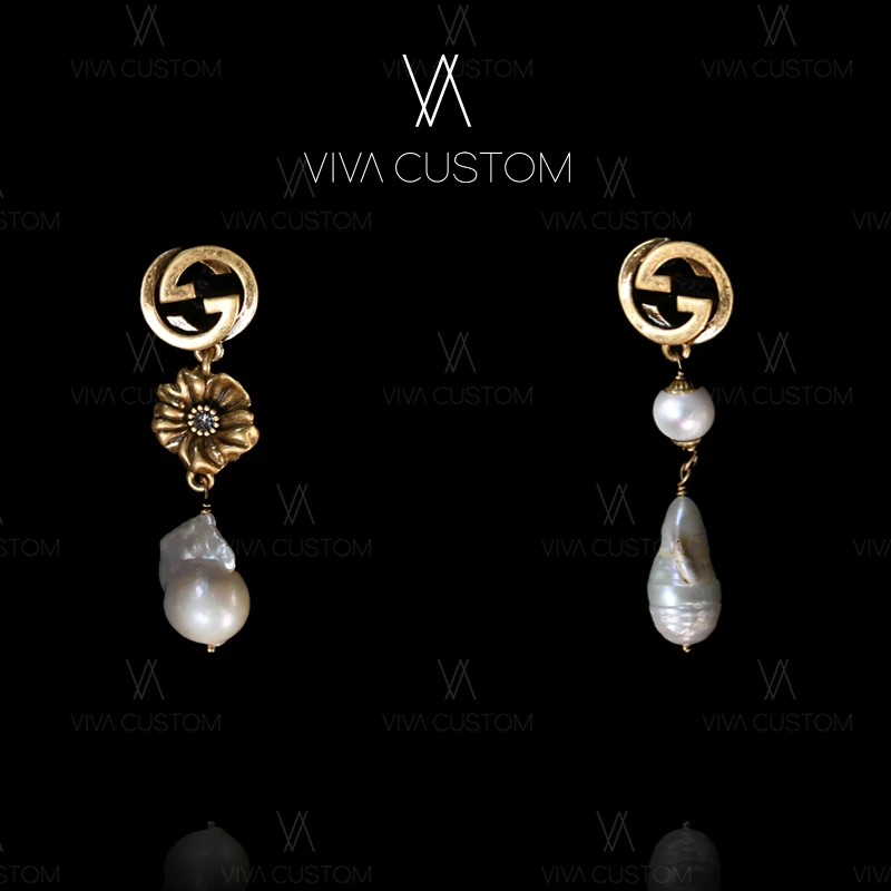 铜合金仿珍珠耳饰 （昨日重现系列）百搭精致暗香花朵耳钉