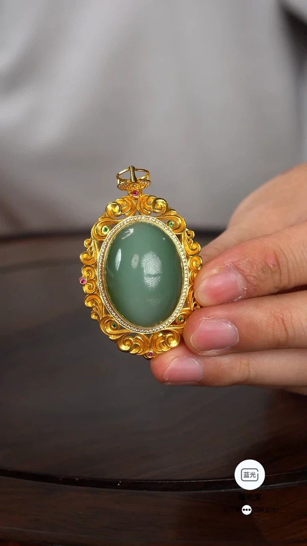 未镶嵌和田玉（碧玉）挂件006猫眼挂件