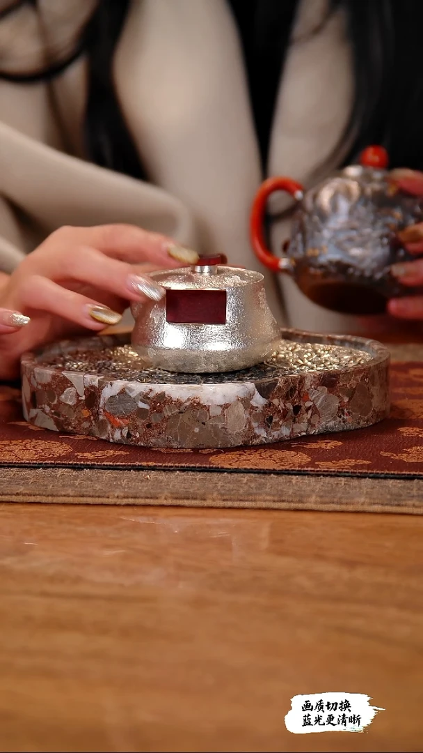 铭*盛唐工坊 足银999 手工泡茶壶手抓1