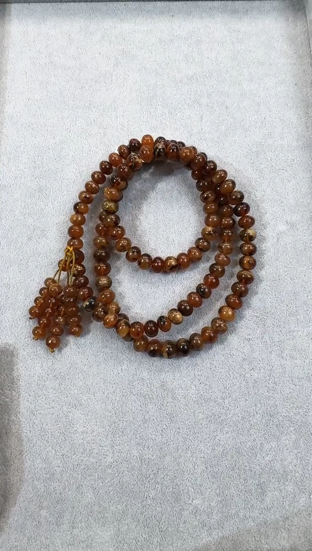 琥珀颈饰未镶嵌圆**洋抚顺琥珀  蜜蜡  108长链