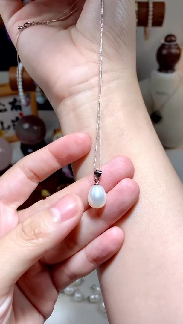 淡水珍珠银S925镶嵌吊坠(不含链) 珍珠吊坠 多样性发一