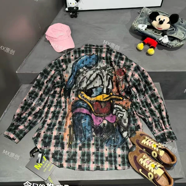 二龙欧货2店【唐老鸭格子衬衫】37827