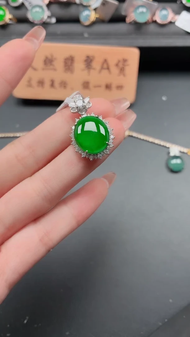银S925镶嵌戒指翡翠11