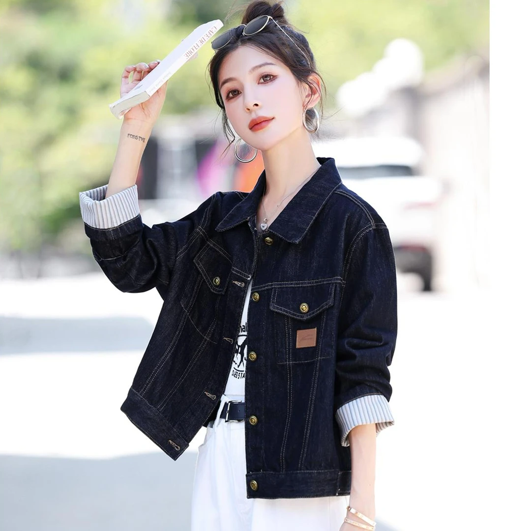 时尚复古牛仔外套女春秋季棒球服2025新款短款小个子休闲夹克上衣