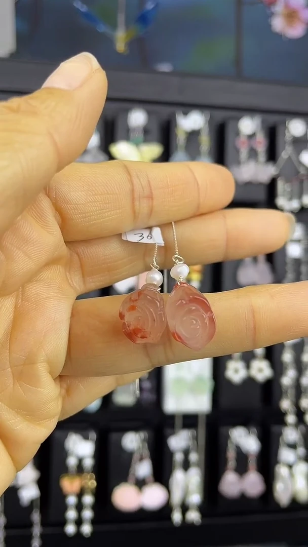 未镶嵌南红玛瑙耳饰白****n 白日梦