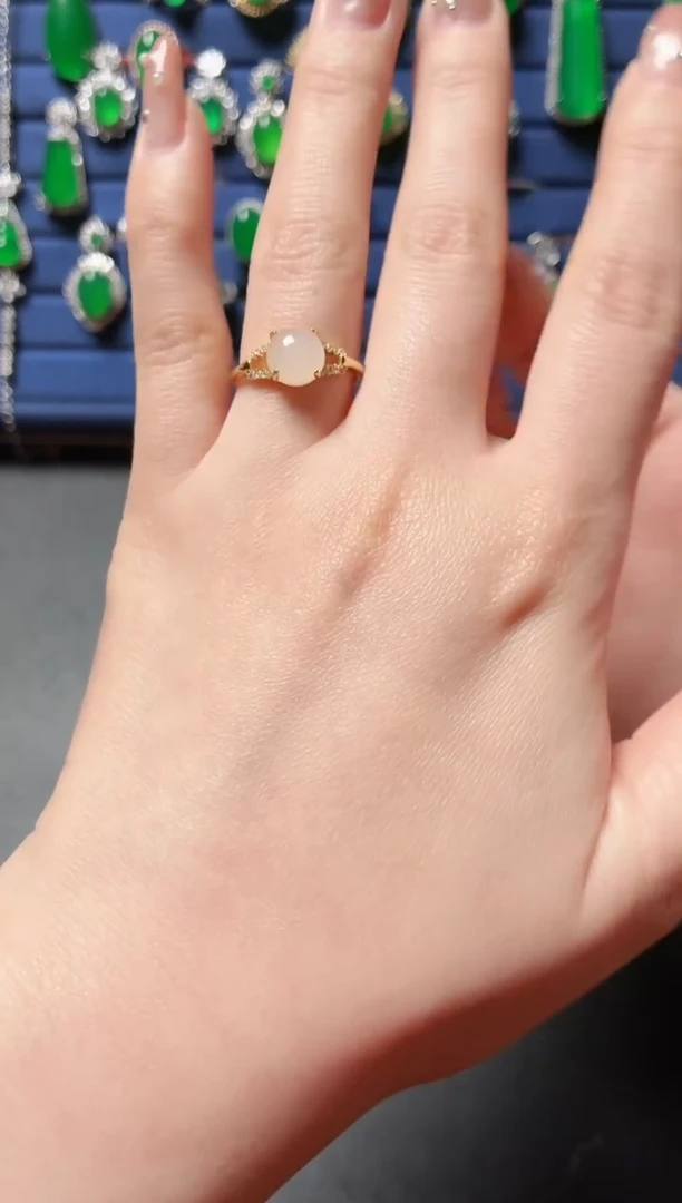 银S925镶嵌和田玉珠宝半成品3