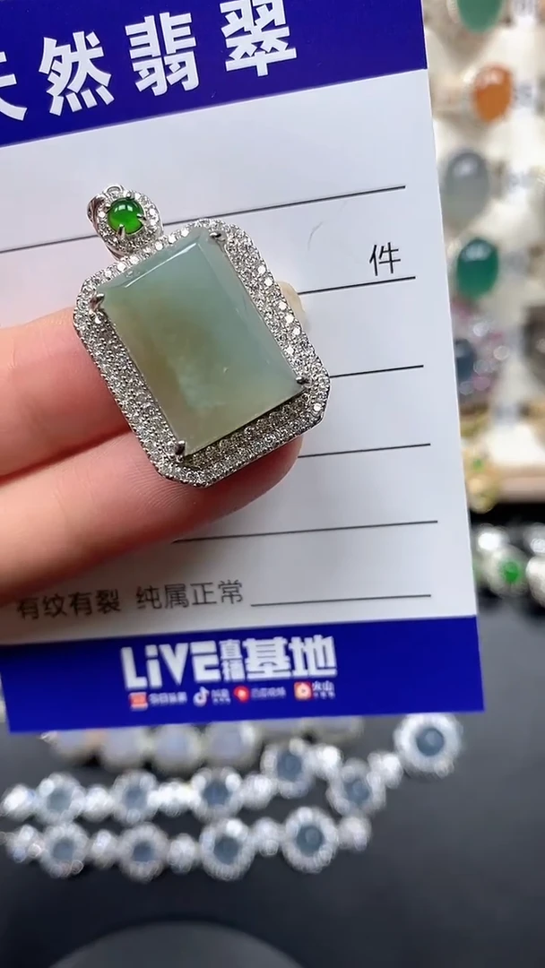颈饰银S925镶嵌翡翠113