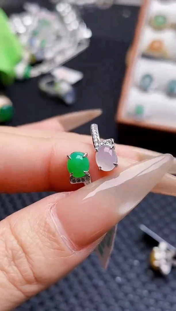 银S925镶嵌戒指翡翠3816