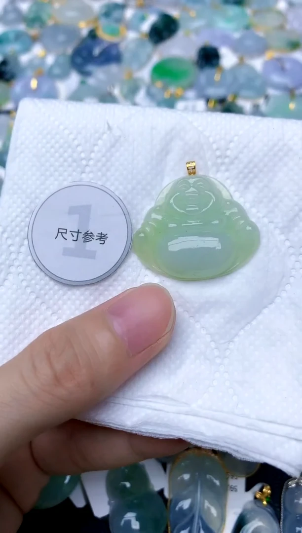 颈饰18K金镶嵌翡翠天然A货翡翠