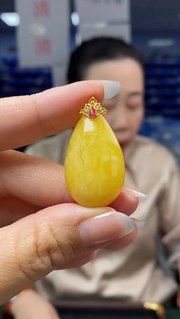 蜜蜡吊坠(不含链)银S925镶嵌G14319