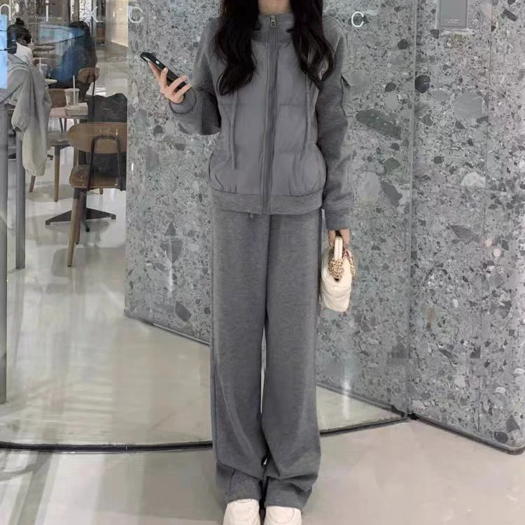 休闲运动棉服外套加绒休闲裤两件套#6198（颜色细节以直播间为准）