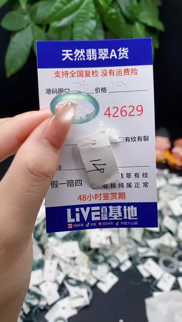 翡翠戒指未镶嵌 天然翡翠戒圈2629