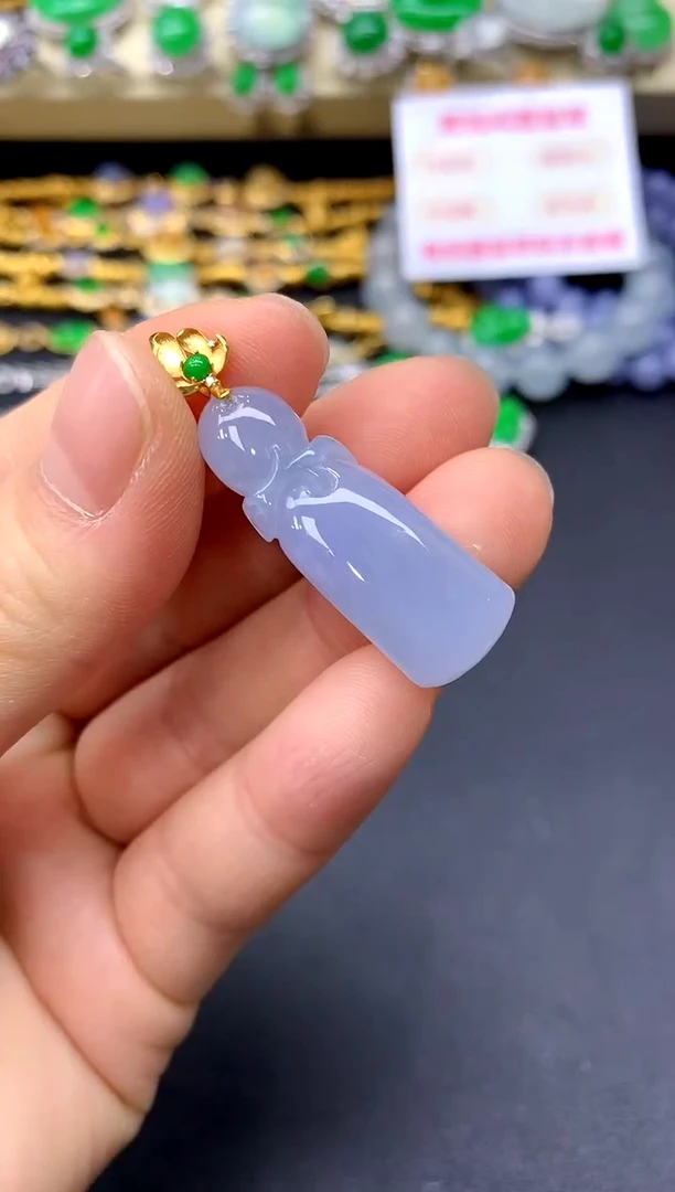 颈饰18K金镶嵌翡翠105-中国好珍宝