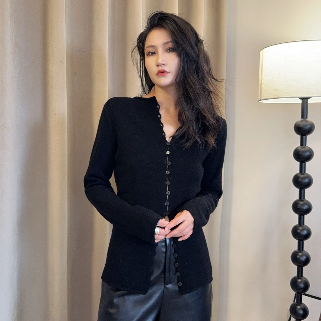 Eva‘Y丨“加州岛“极简山羊绒针织毛衫显瘦气质大牌上衣