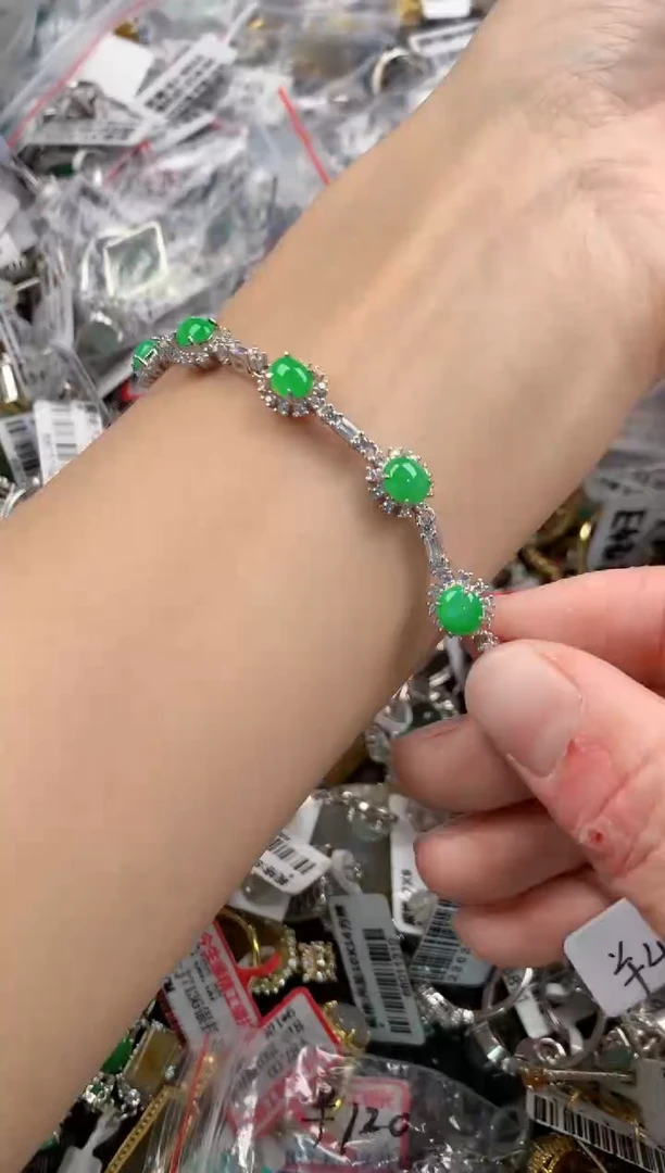 银S925镶嵌戒指翡翠777   2
