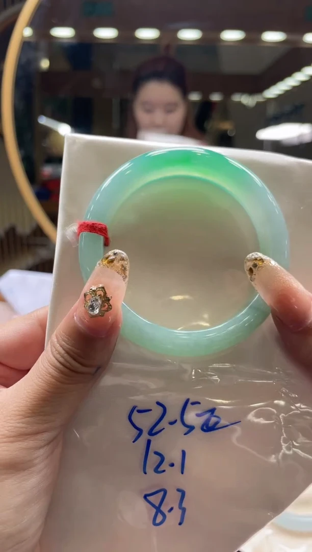 未镶嵌手镯翡翠【顶呱呱珠宝】天然缅甸A货翡翠手镯52.5之前