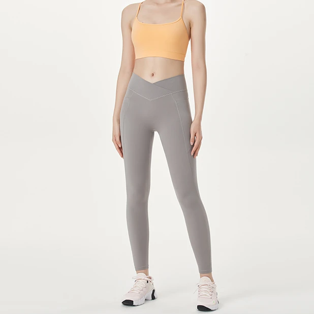 暴走工厂桃桃柔柔健身裤女柔柔系列夏季V形高腰提臀瑜伽裤