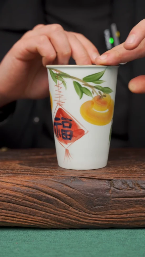 【闪购商品】瓷片102寻一缕瓷香杯釉下手工手绘瓷器