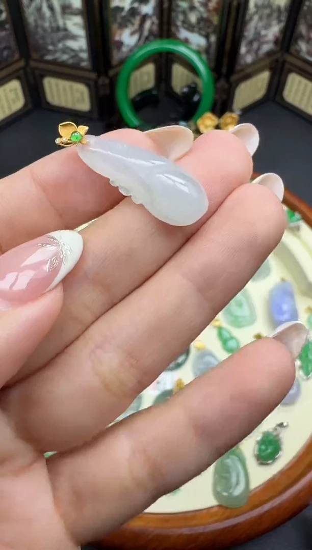 颈饰18K金镶嵌翡翠468