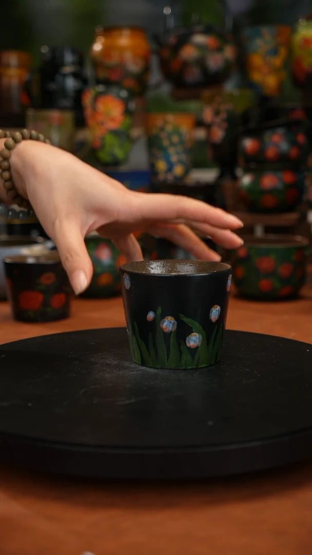 紫砂油画手绘釉下彩