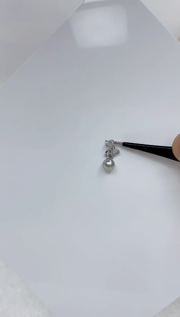 海水珍珠银S925镶嵌颈饰海水珍珠吊坠