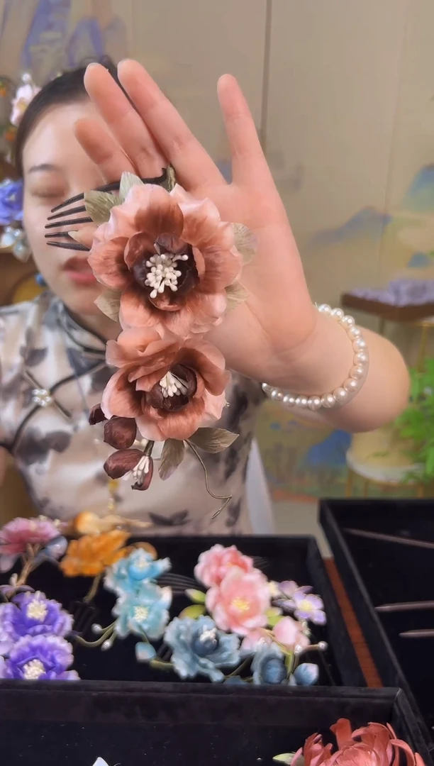 织绣纯手工非遗绒花