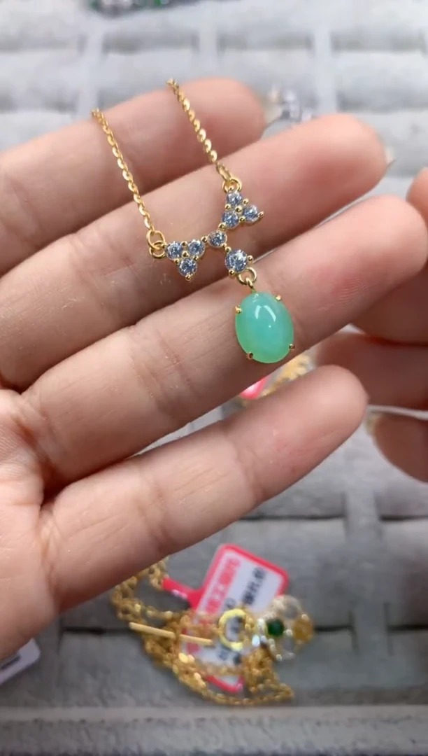 银S925镶嵌戒指翡翠4444----8