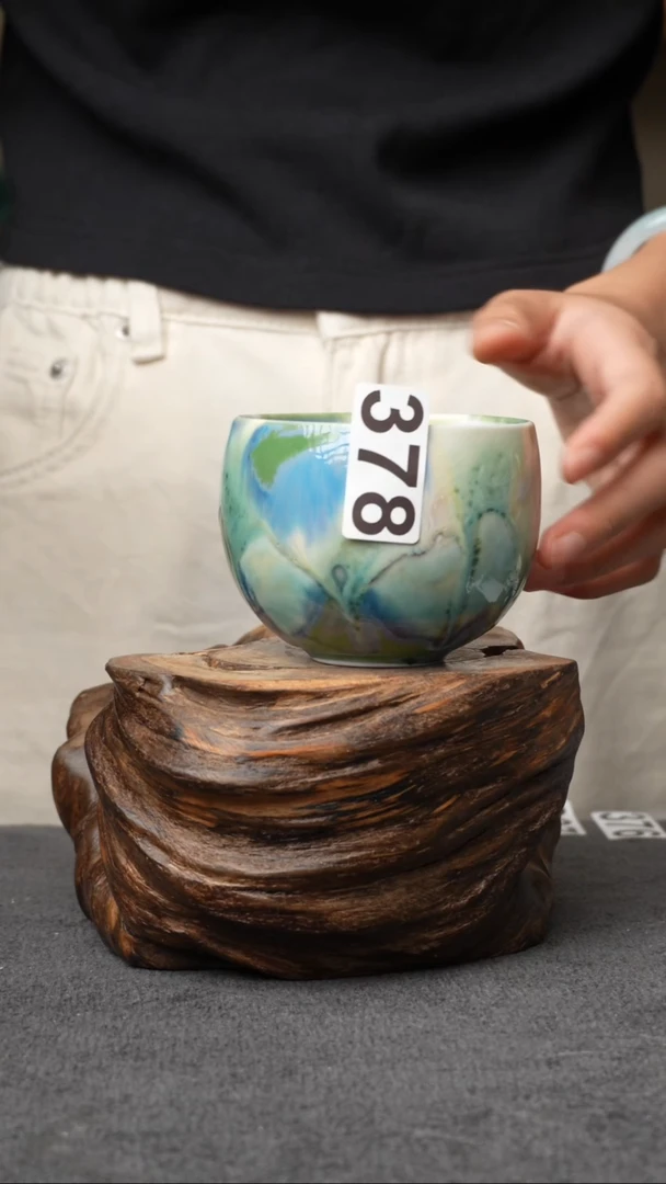 杯子378景德镇手创颜色釉杯（食品级）带冰裂纹