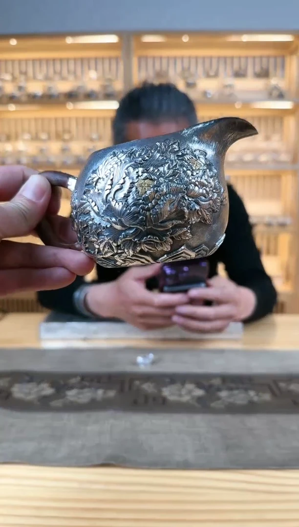 【闪购商品】牡丹公道杯平款足银