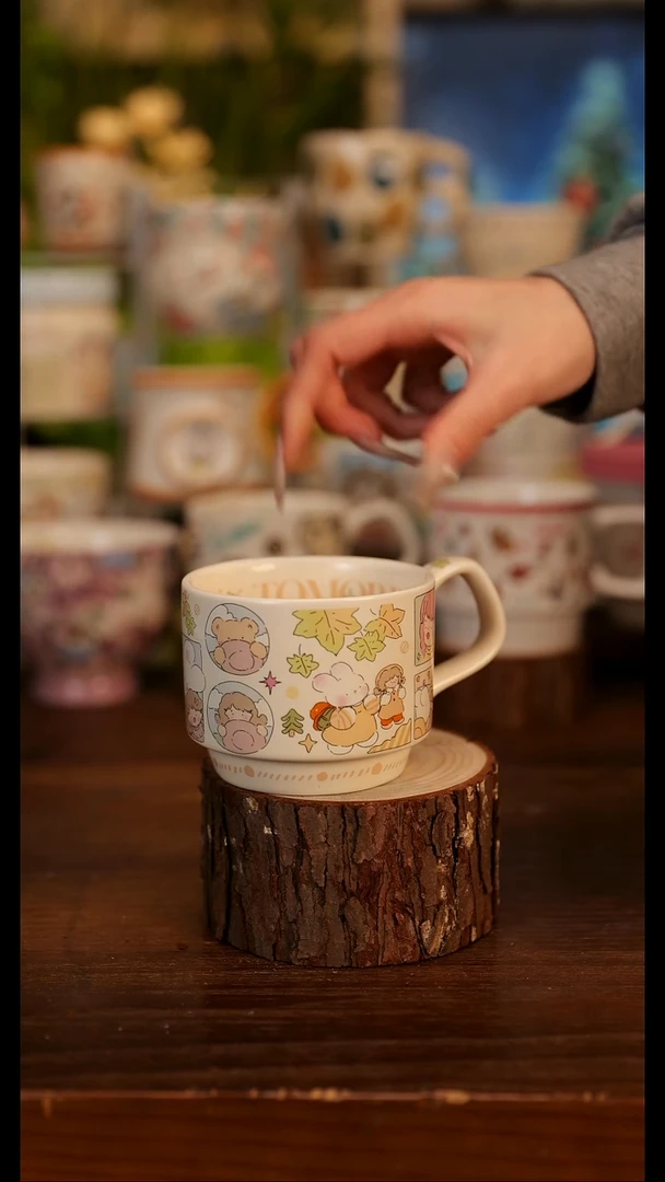 阿满马克杯  秋天 手绘