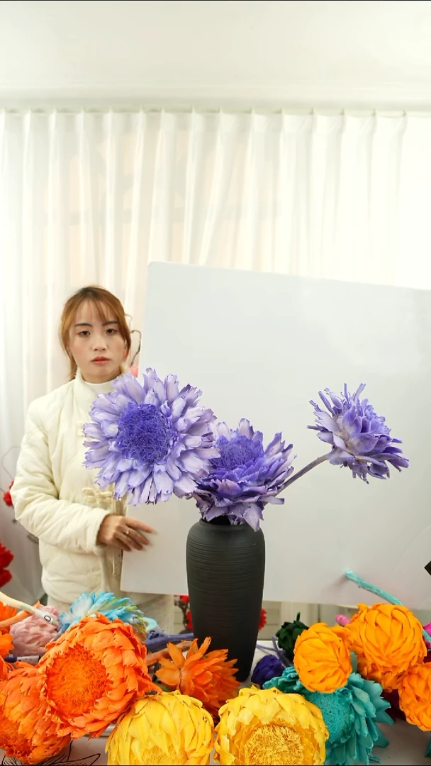 永生花  霸王花 三个大头 【紫罗兰】  A262