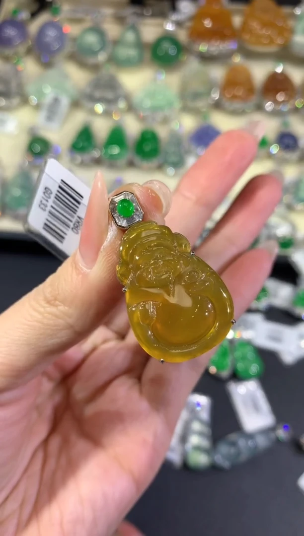 吊坠(不含链)18K金镶嵌翡翠133-米爷