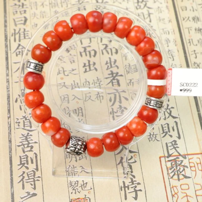 SC0222老甘南 随型南红珠 银饰手串-FS
