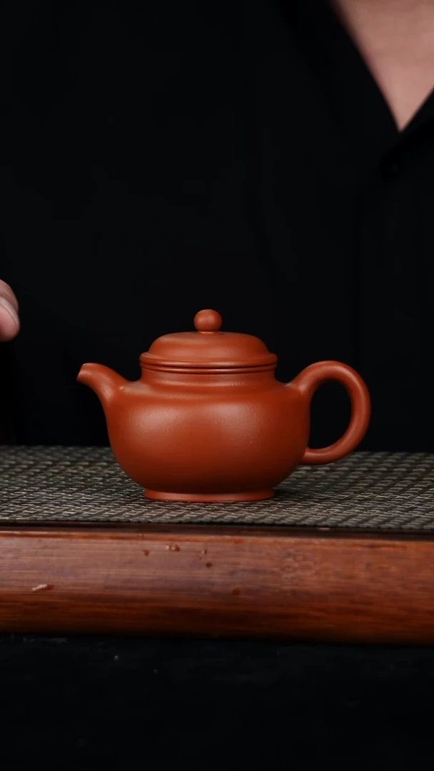 茶壶紫砂原矿朱泥掇球壶180cc