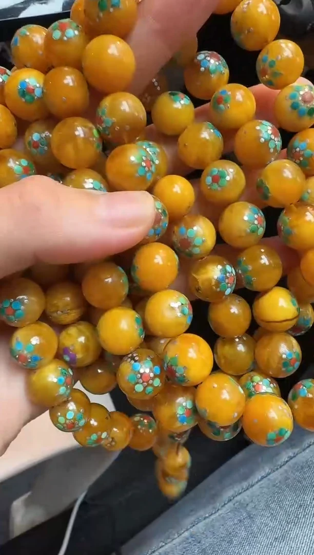 蜜蜡颈饰未镶嵌9590天然蜜蜡珠宝奇石全都保真