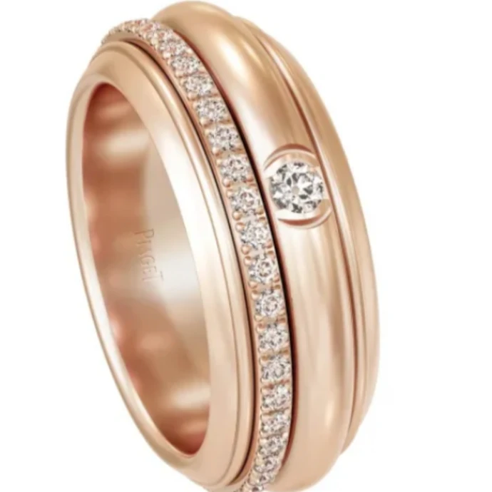 99新 Piaget/伯爵 伯爵18k金时来运转系列戒指53码玫瑰金色