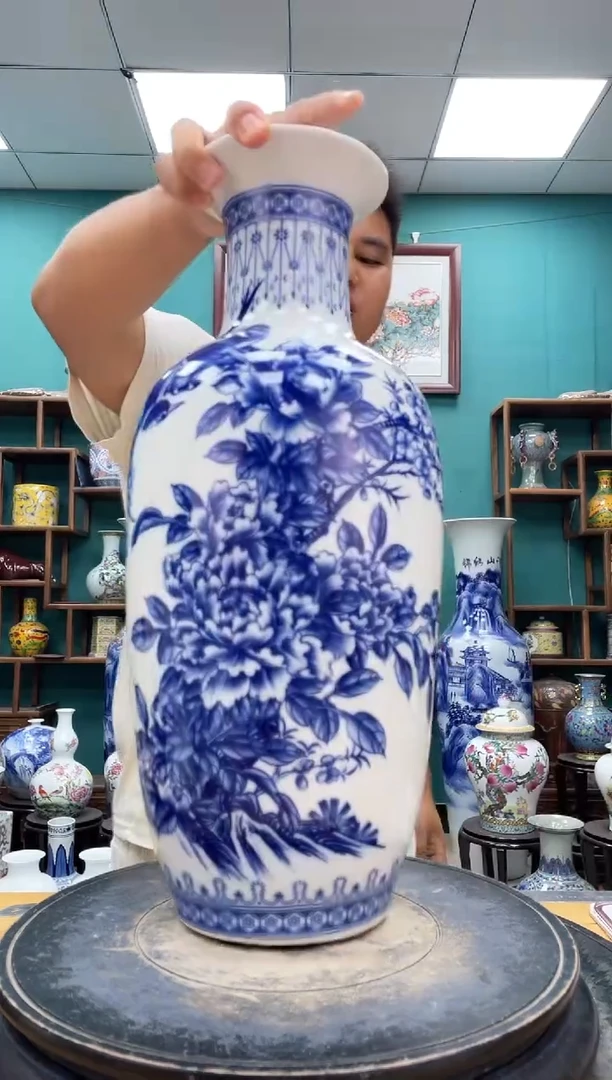 摆件青花富贵平安陶瓷摆件